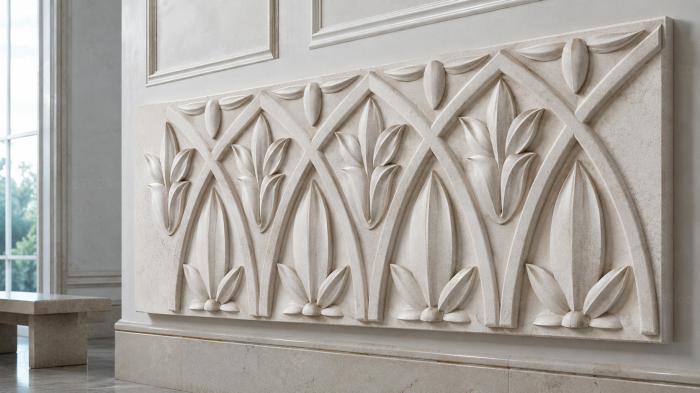Church baguette (Decorative panel with rhythmic floral ornament in Gothic arches, BGC_0042-1) 3D models for cnc