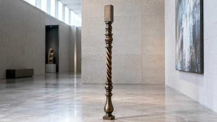Balusters (Balustrade with twisted central part and decorative drop, BL_0578) 3D models for cnc