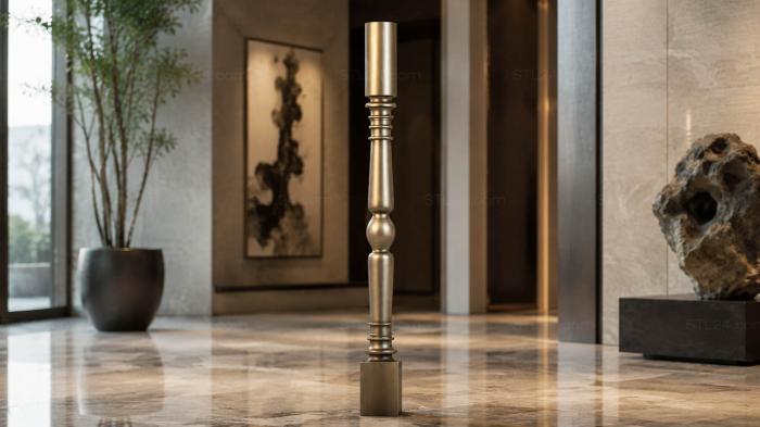 Balusters (Straight baluster with annular grooves, BL_0580) 3D models for cnc