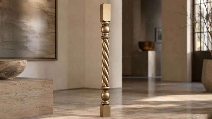 Balusters (Classic baluster with screw thread, BL_0583) 3D models for cnc