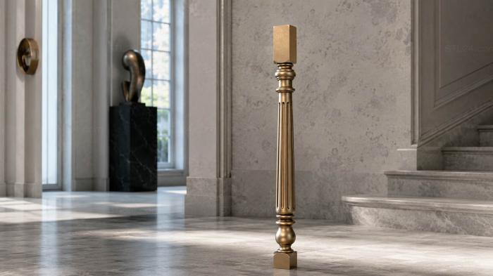 Balusters (Baluster with vertical flutes and smooth base, BL_0584) 3D models for cnc