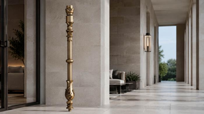Balusters (Balustrade with a carved accent in the form of a stylized leaf and classic contours, BL_0591) 3D models for cnc