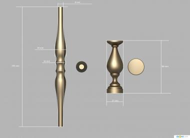 Balusters (Two legs, BL_0673) 3D models for cnc