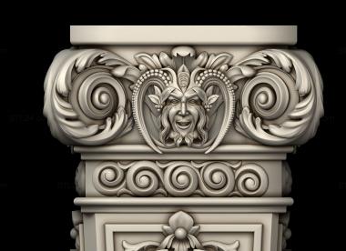 Balusters (Square cross-section balustrade with classic carvings, BL_0682) 3D models for cnc