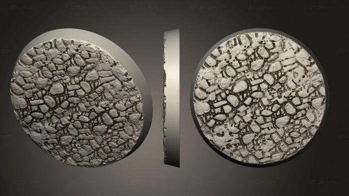 Bases (40mm circular rock ground 1, BASES_0156) 3D models for cnc