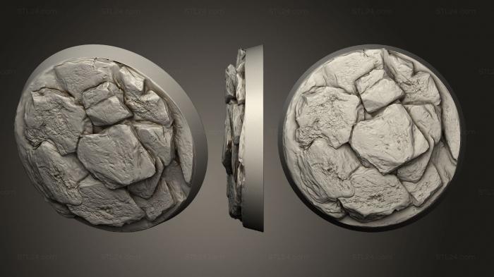 Bases (40mm circular rock ground 3, BASES_0157) 3D models for cnc
