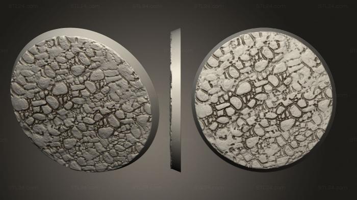 Bases (60mm circular rock ground 1, BASES_0231) 3D models for cnc