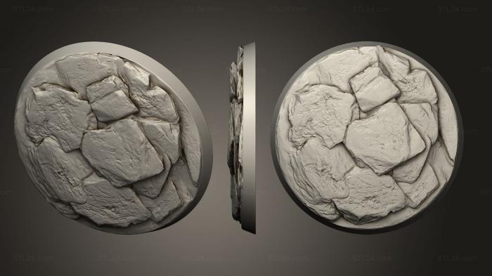 Bases (60mm circular rock ground 3, BASES_0233) 3D models for cnc