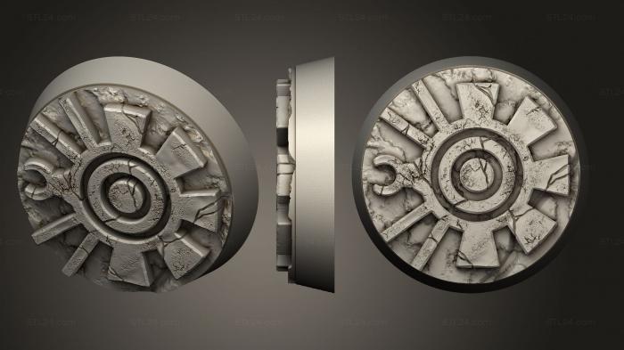 Bases (Aztec 25mm round magnet, BASES_0653) 3D models for cnc
