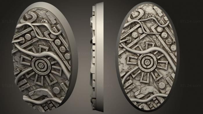 Bases (Aztec 60mm oval magnet, BASES_0667) 3D models for cnc