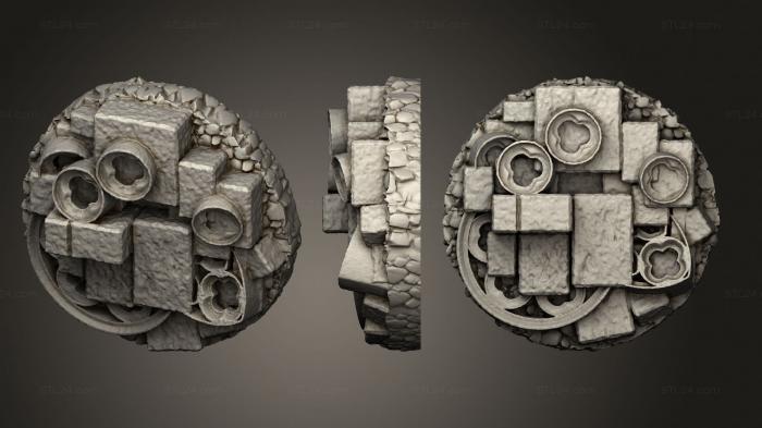 Bases (base gothic ruins 25mm d, BASES_0998) 3D models for cnc