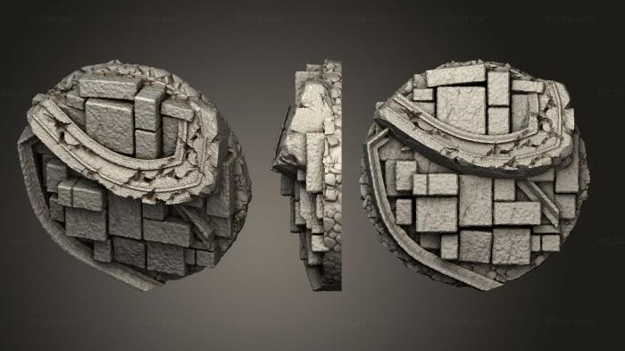 Bases (base gothic ruins 32mm a, BASES_0999) 3D models for cnc