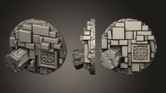 Bases (base gothic ruins 32mm e, BASES_1003) 3D models for cnc