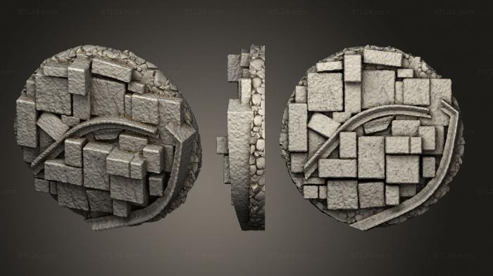 Bases (base gothic ruins 40mm j, BASES_1005) 3D models for cnc