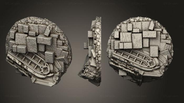 Bases (base gothic ruins 40mm k, BASES_1006) 3D models for cnc