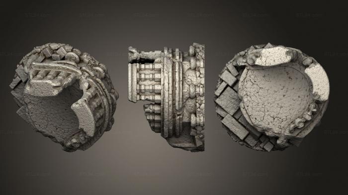 Bases (base gothic ruins 50mm l, BASES_1007) 3D models for cnc