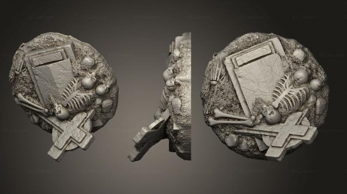 Bases (base graveyard 32mm e, BASES_1018) 3D models for cnc