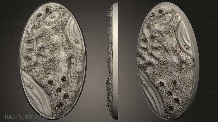 Bases (Nurgle Disease oval, BASES_10272) 3D models for cnc