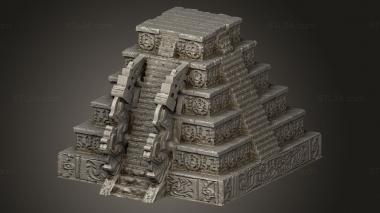 Bases (Quetzal Itza Pyramid Kuku, BASES_10282) 3D models for cnc