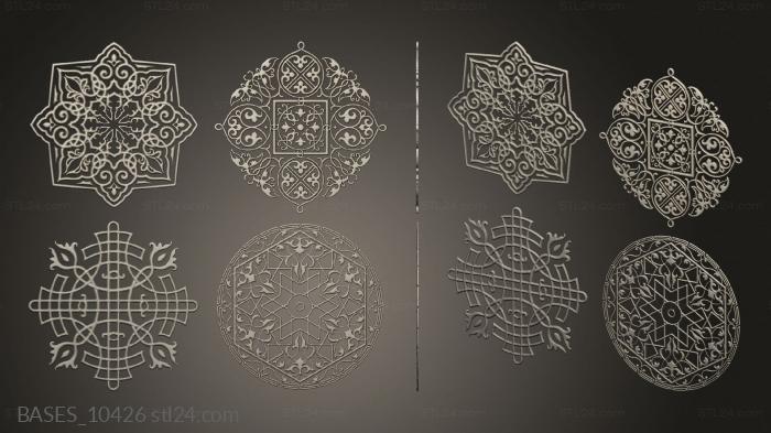 Bases (Rosette pattern carving Stucco, BASES_10426) 3D models for cnc