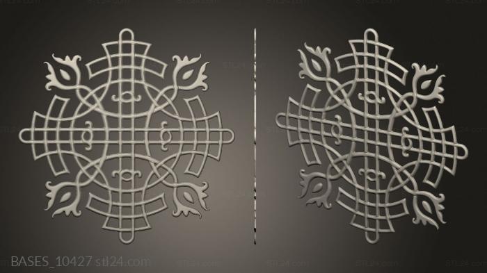 Bases (Rosette pattern carving Stucco, BASES_10427) 3D models for cnc