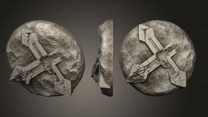 Bases (base graveyard v 2 25mm e, BASES_1044) 3D models for cnc