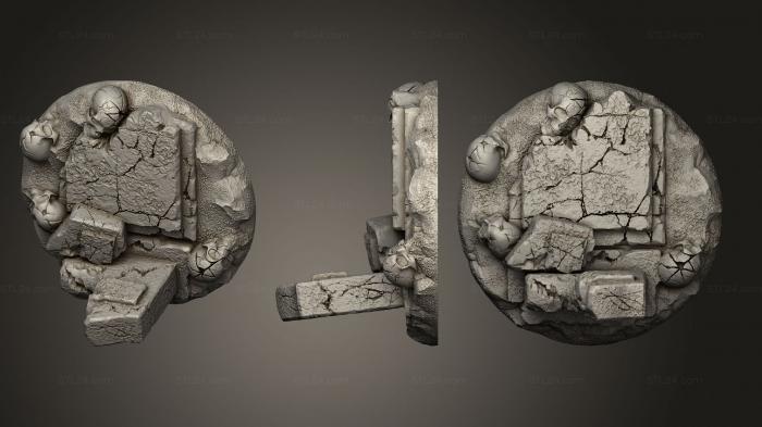 Bases (base graveyard v 2 32mm a, BASES_1047) 3D models for cnc