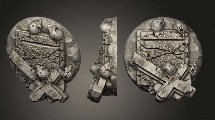 Bases (base graveyard v 2 32mm b, BASES_1048) 3D models for cnc