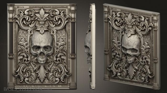 Bases (Skull in Victorian frame, BASES_11222) 3D models for cnc