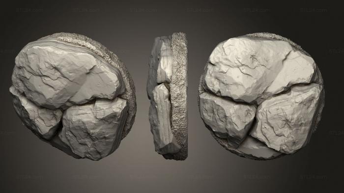 Bases (base rocky landscape 32mm a, BASES_1139) 3D models for cnc