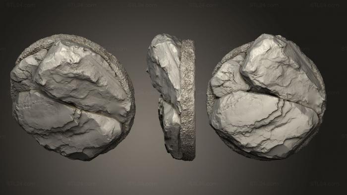 Bases (base rocky landscape 32mm c, BASES_1141) 3D models for cnc