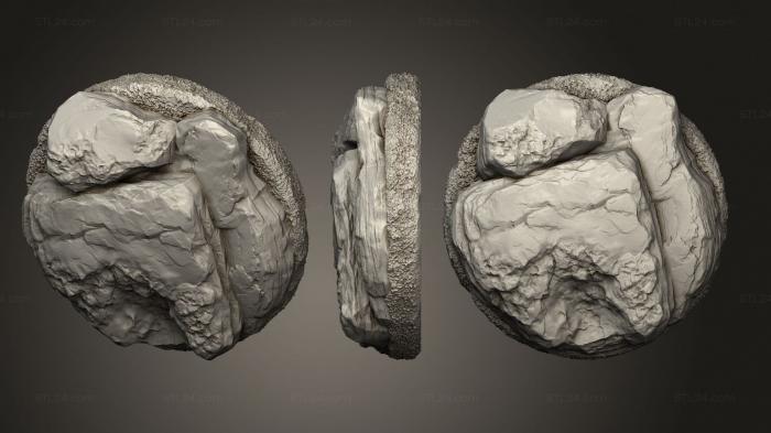 Bases (base rocky landscape 40mm k, BASES_1146) 3D models for cnc