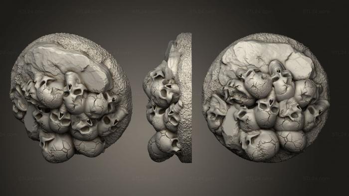 Bases (base skulls bones 25mm d, BASES_1164) 3D models for cnc