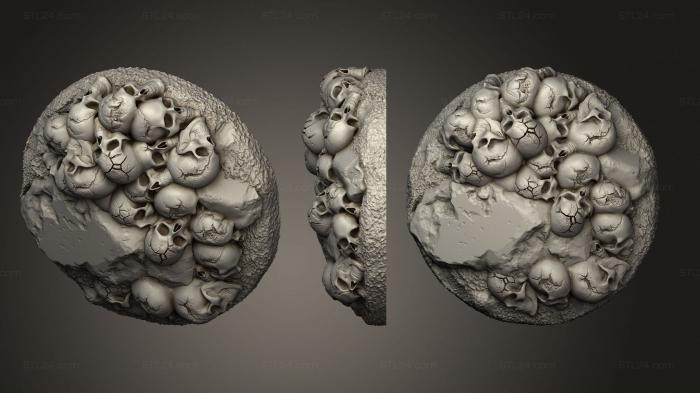 Bases (base skulls bones 32mm d, BASES_1169) 3D models for cnc