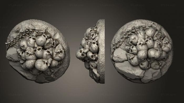 Bases (base skulls bones 32mm e, BASES_1170) 3D models for cnc