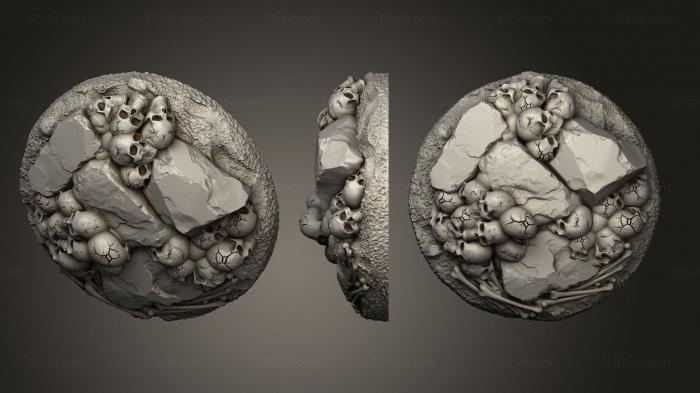 Bases (base skulls bones 40mm k, BASES_1173) 3D models for cnc