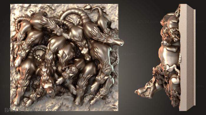 Базы (Скейвен Сквик Квадрат скрученный, BASES_15042) 3D модель для ЧПУ станка