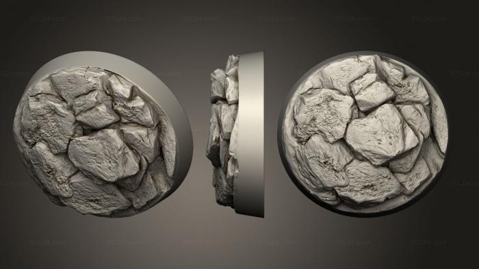 Bases (circular rock ground 3, BASES_2034) 3D models for cnc