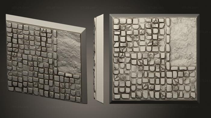 Bases (Cobblestone 50mm square base magnet, BASES_2055) 3D models for cnc