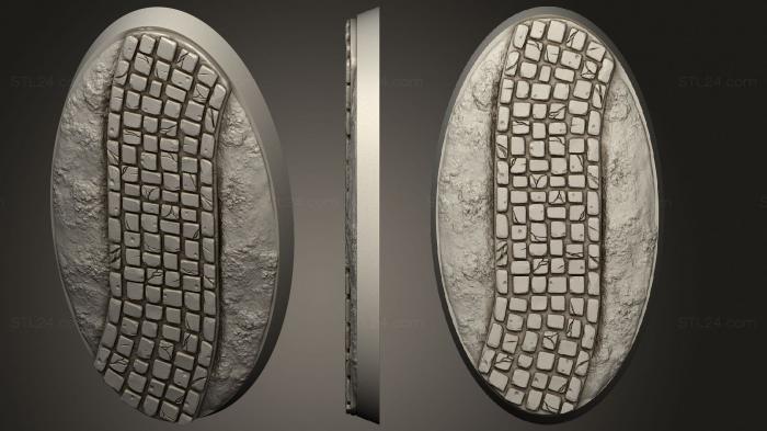 Bases (Cobblestone 75x42mm Oval base magnet, BASES_2059) 3D models for cnc