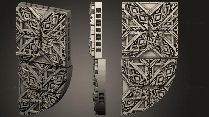 Базы (Плитка Церкви Космического Ужаса 2x2 D 002, BASES_2103) 3D модель для ЧПУ станка