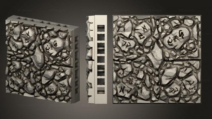 Базы (Демонические напольные плитки Depths of Hell A Rocks Var1, BASES_2546) 3D модель для ЧПУ станка