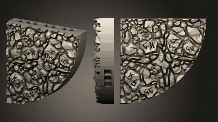 Базы (Напольная плитка Depths of Hell Demon Кривая B Rocks Var2, BASES_2550) 3D модель для ЧПУ станка