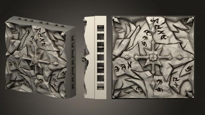 Bases (Depths of Hell Demon Floor Tiles D Cross, BASES_2553) 3D models for cnc