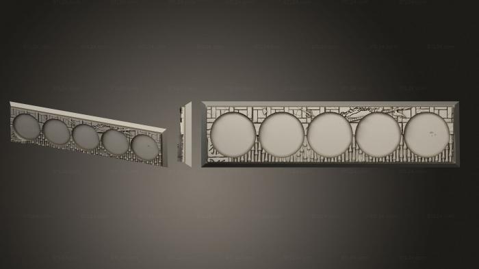 Bases (Dragon Empire Bases Tray 1x5, BASES_2738) 3D models for cnc