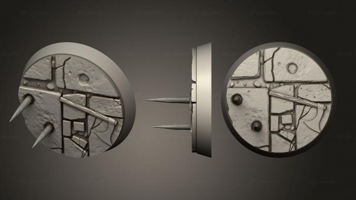 Базы (Магнит с круглым основанием Dungeon 32 мм V3, BASES_2750) 3D модель для ЧПУ станка