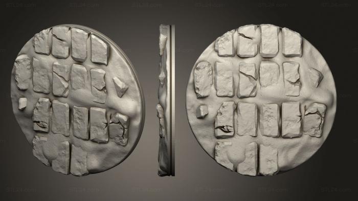 Bases (Empire of Scorching Sands Round Ruined Stone and Sand 2, BASES_2871) 3D models for cnc