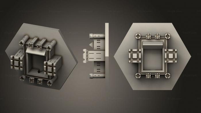 Базы (Набор плиток empires buildings Большой Cae Tile1a, BASES_2873) 3D модель для ЧПУ станка