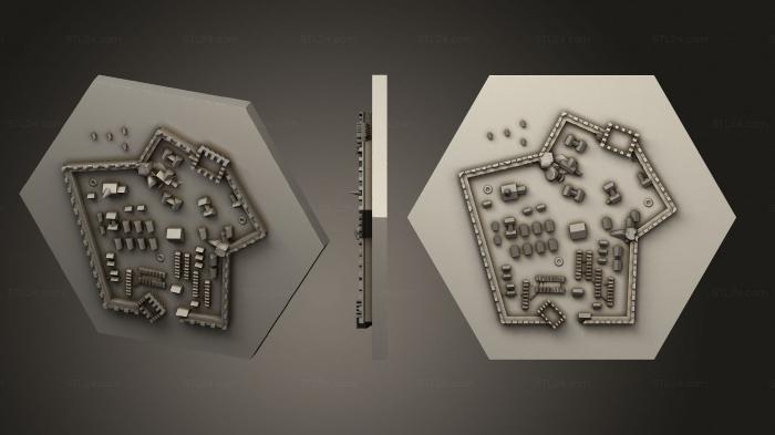 Базы (Набор плиток empires buildings Large City Tile, BASES_2874) 3D модель для ЧПУ станка