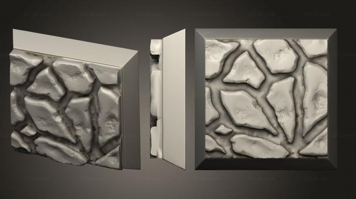 Bases (flagstone 25mm square base magnet, BASES_2965) 3D models for cnc